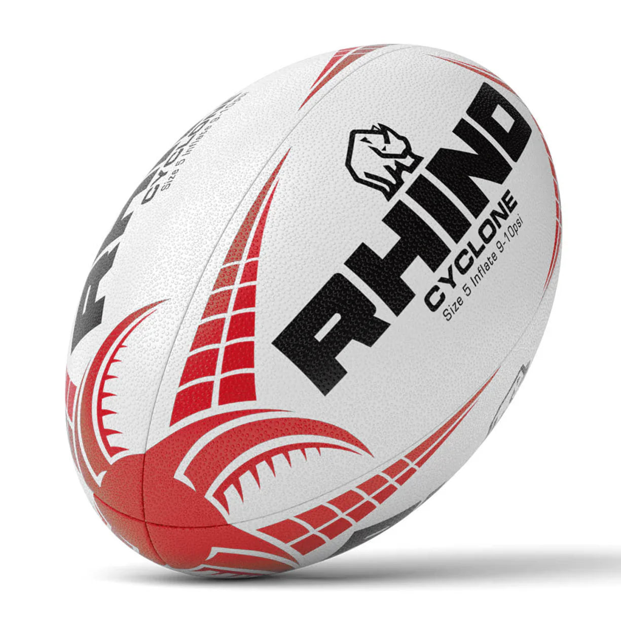 Rhino Cyclone Rugby Training Ball - White/Red