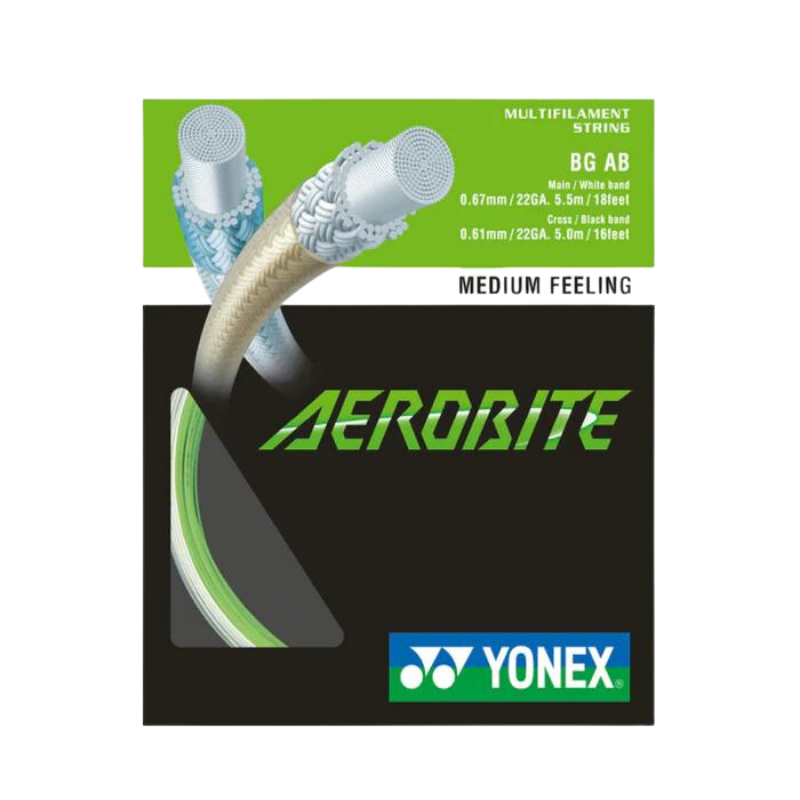 Yonex Aerobite String (10m Set) White/Green White Green 10m Set String (Packs) Yonex