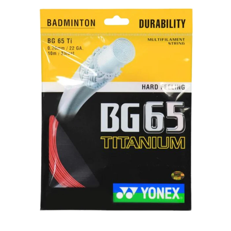 Yonex BG65 Titanium Badminton String (10m Set) White String (Packs) Yonex