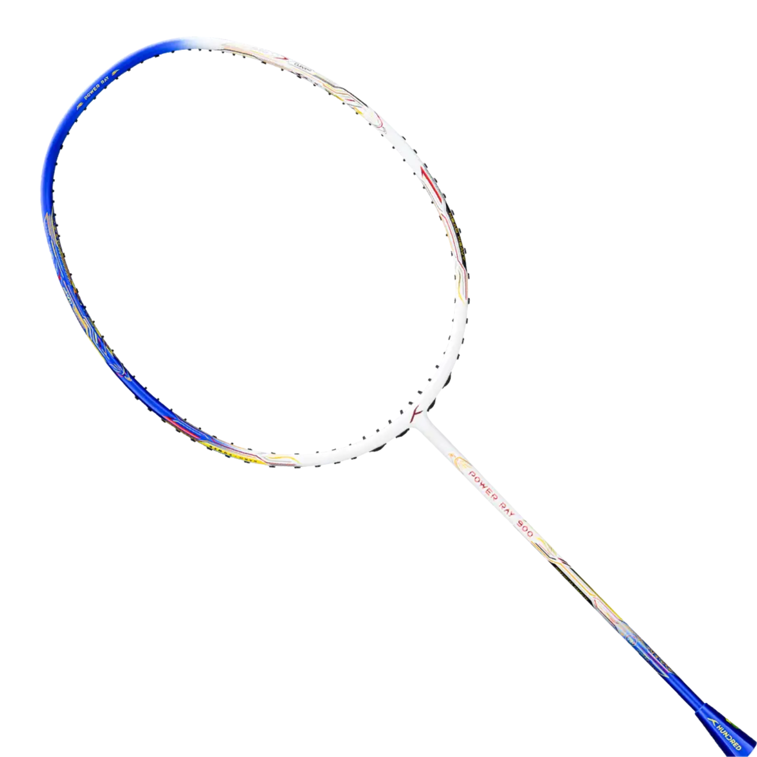 Hundred Power Ray 900 Badminton Racket - White/Blue Badminton Rackets Hundred