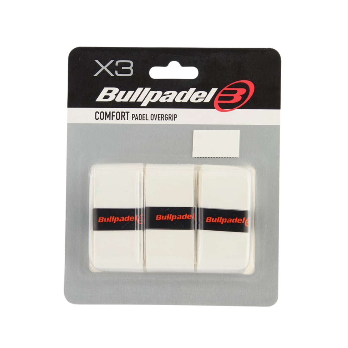 BullPadel GB-1200 Comfort Padel Overgrips - White, Pack of 3 Overgrips BullPadel