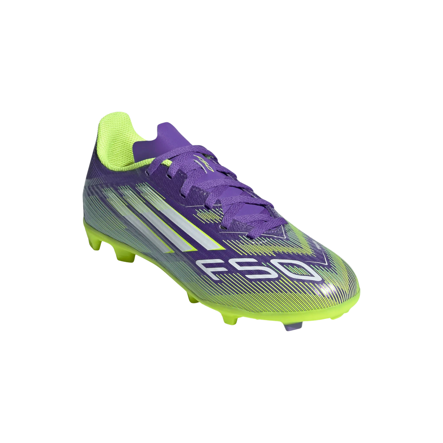 Adidas F50 League FG/MG Shoes Junior - Purple/White/Lemon shoes Adidas