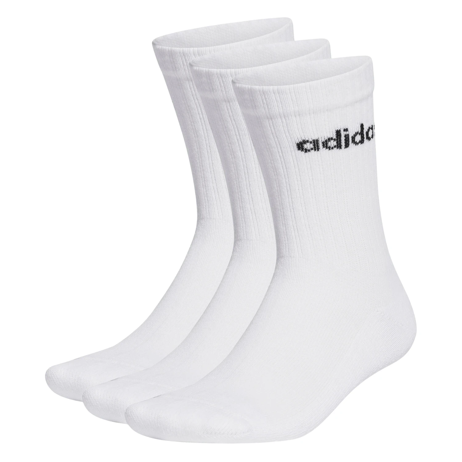 Adidas Linear Crew Cushioned Socks 3 Pack - White/Black White Black Clothing Adidas