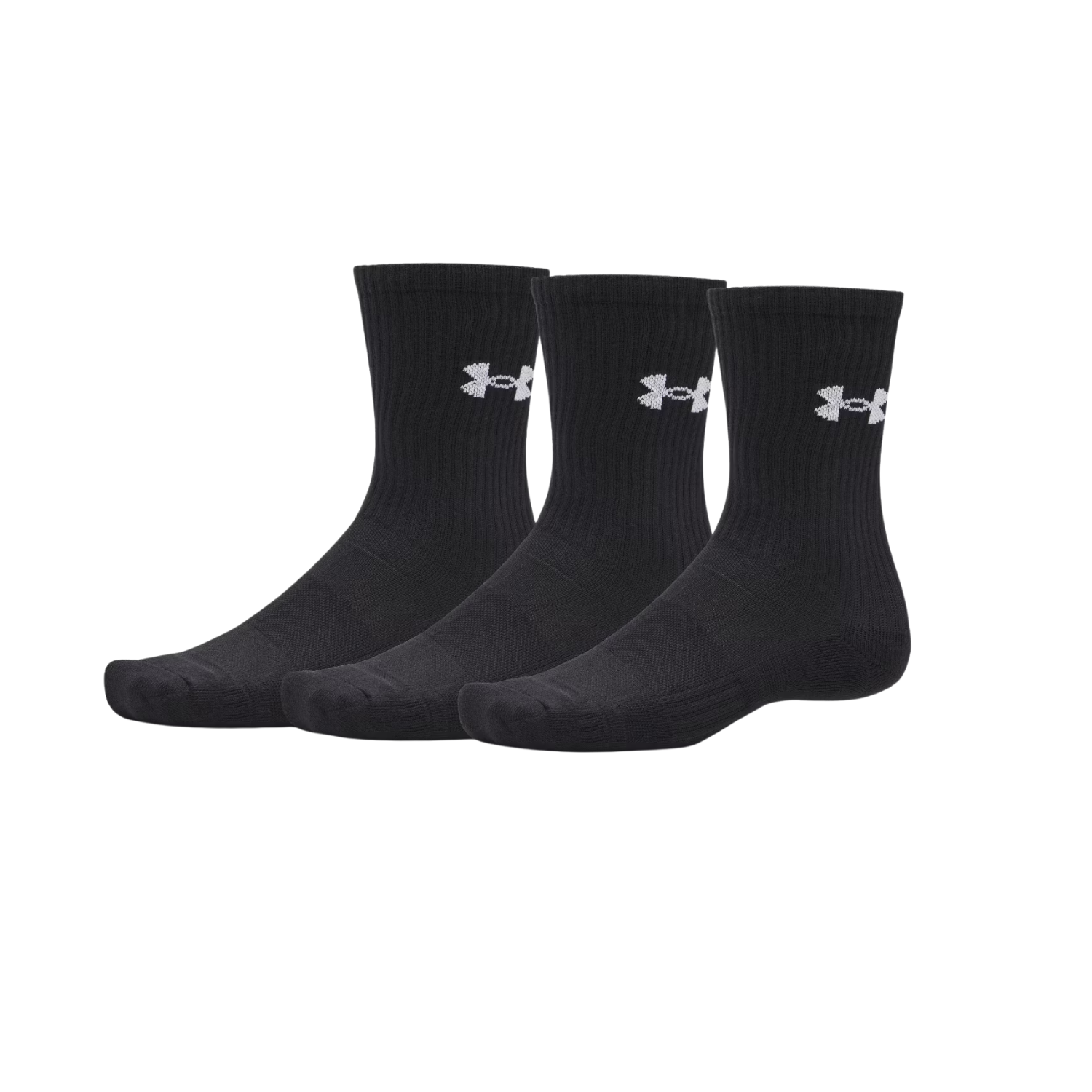 Under Armour Performance Cotton 3Pk Crew Socks Unisex - Black Black Clothing Under Armour
