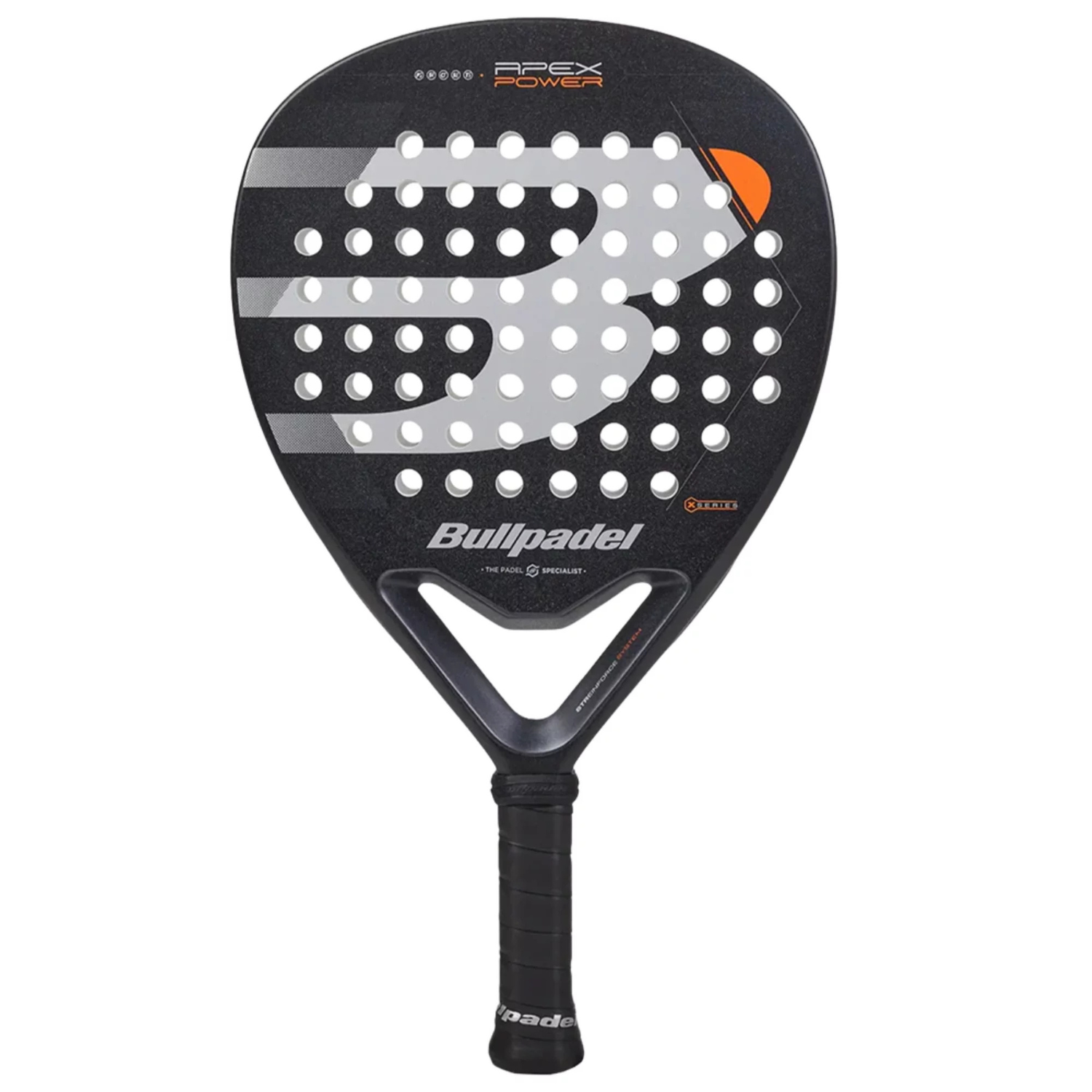 BullPadel Apex Power Padel Racket - Black Black One Size Padel BullPadel