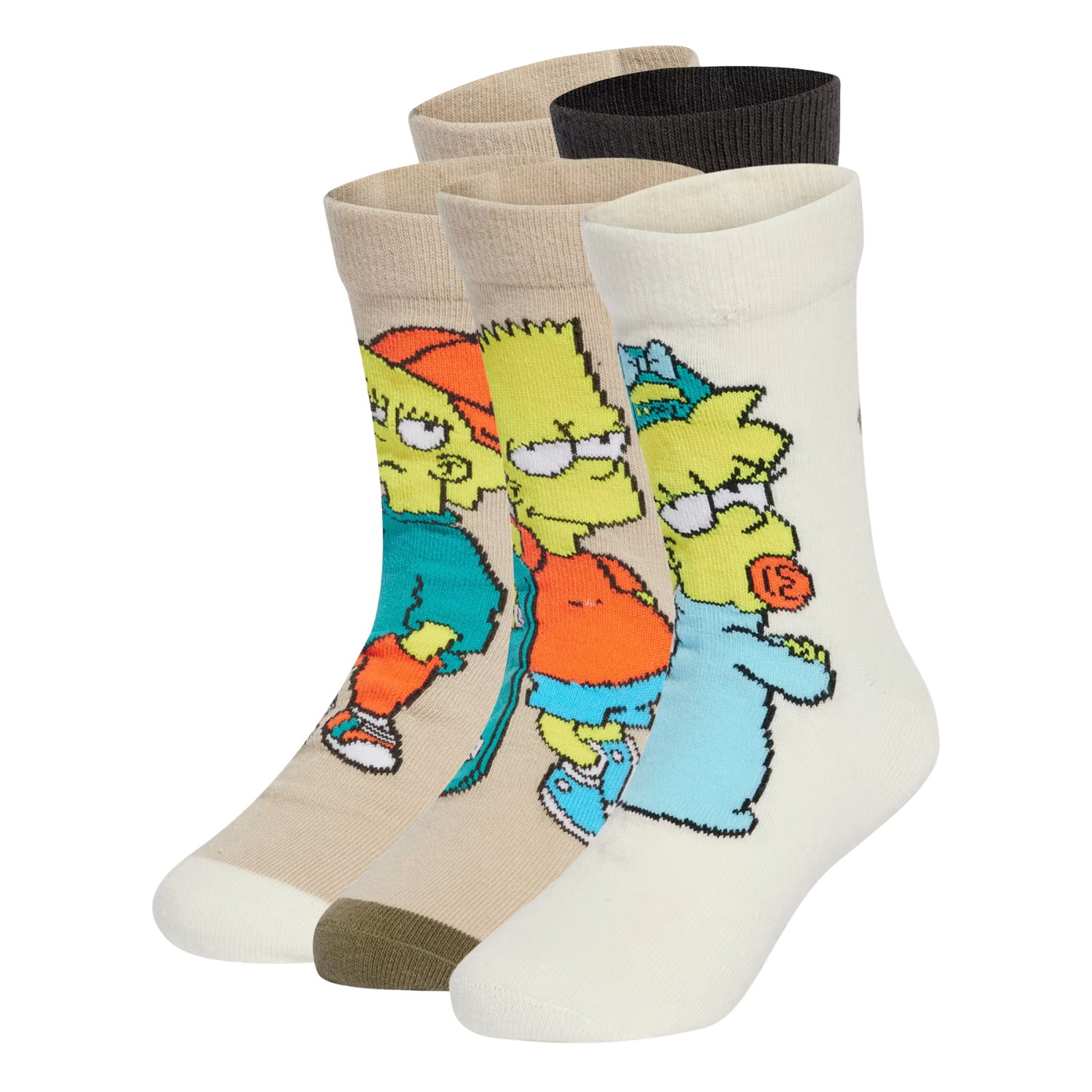 Adidas The Simpsons 5 Pack Socks Kids - Beige/Brown Brown Beige Clothing Adidas
