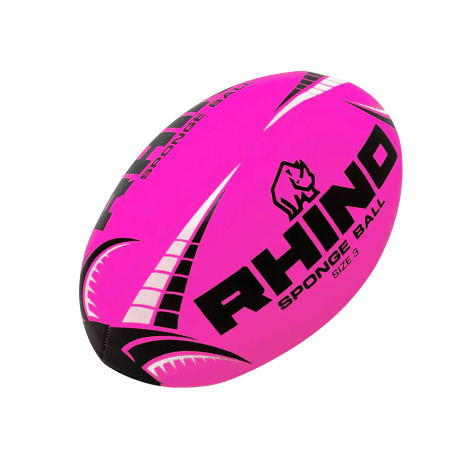 Rhino Sponge Rugby Ball Pink One Size Rugby Ball Rhino