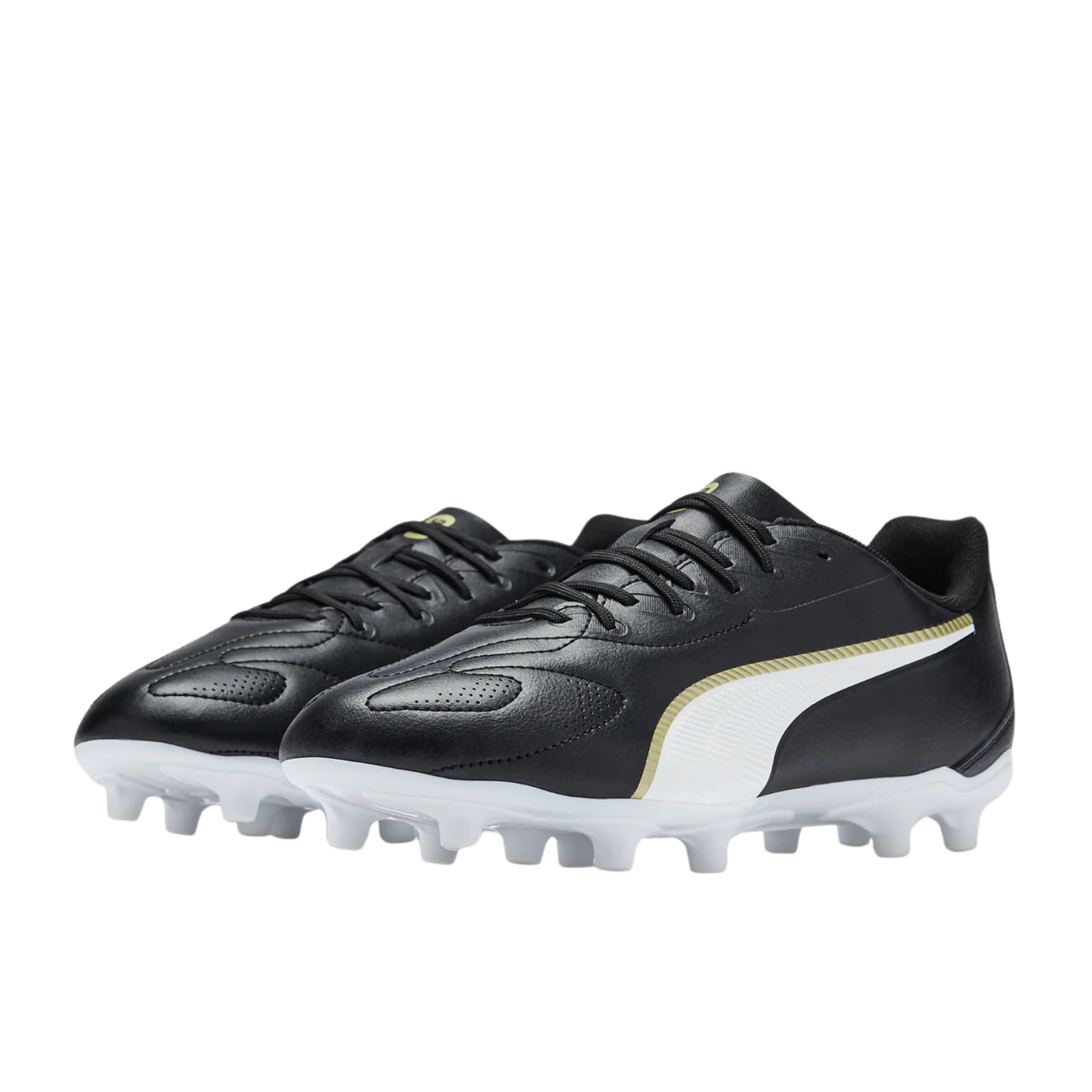 Puma King 20 Play FG/AG Football Shoe - Black/White/Gold Football Boots Puma