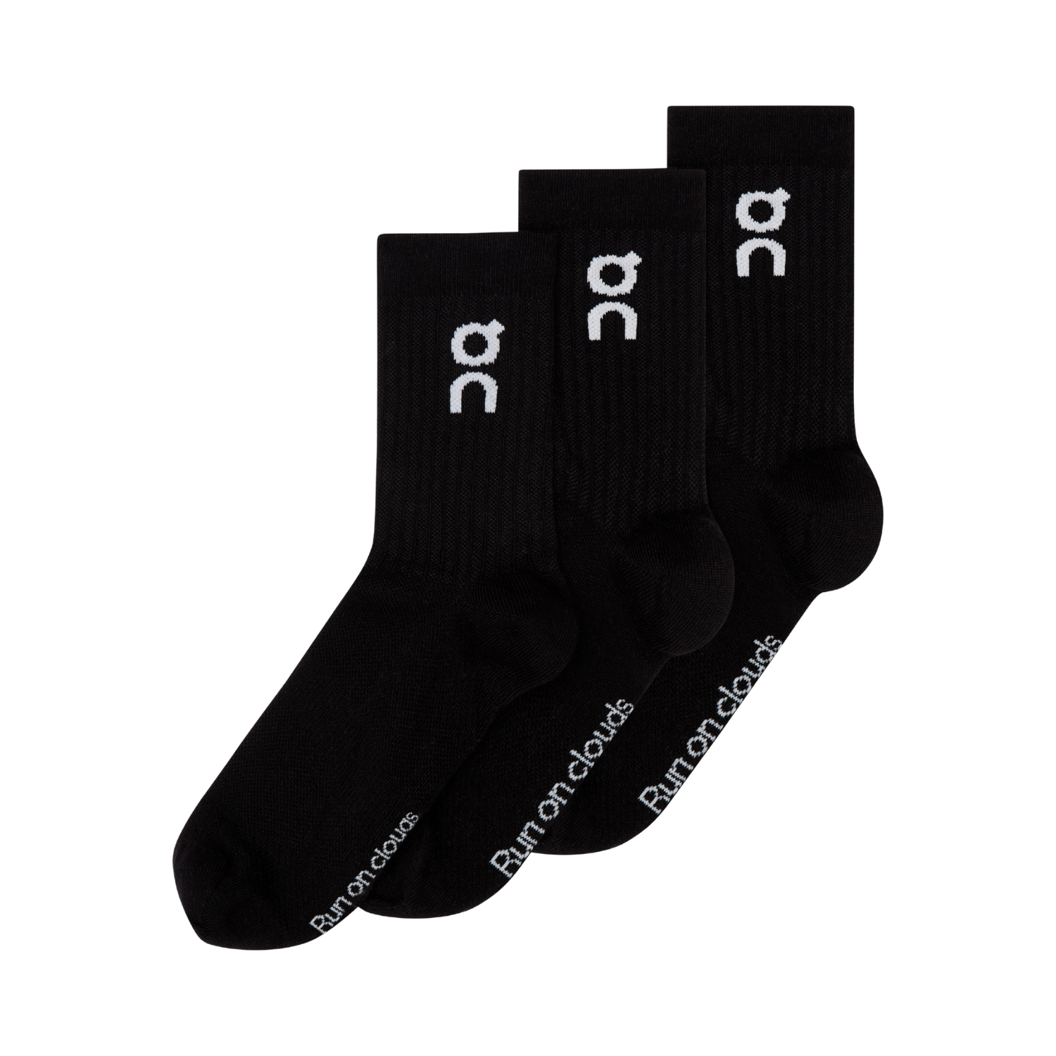 On Running Logo Sock High 3 Pack - Black Black Clothing On Running