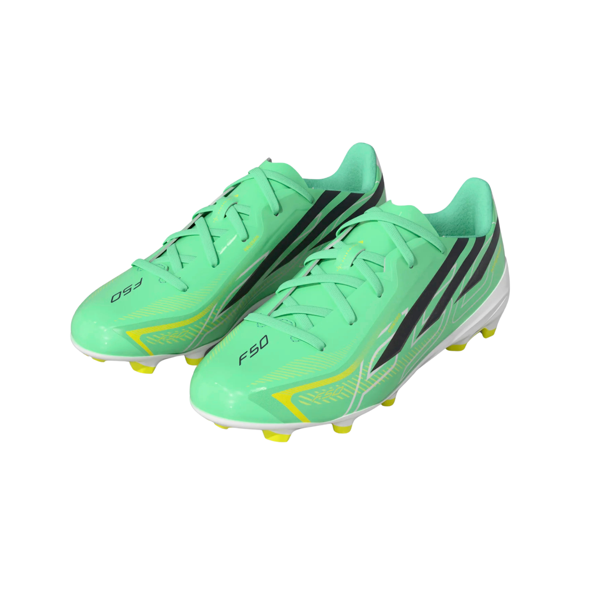 Adidas F50 Hyperfast League FG Football Boots Junior - Mint/Navy/Lemon Football Boots Adidas