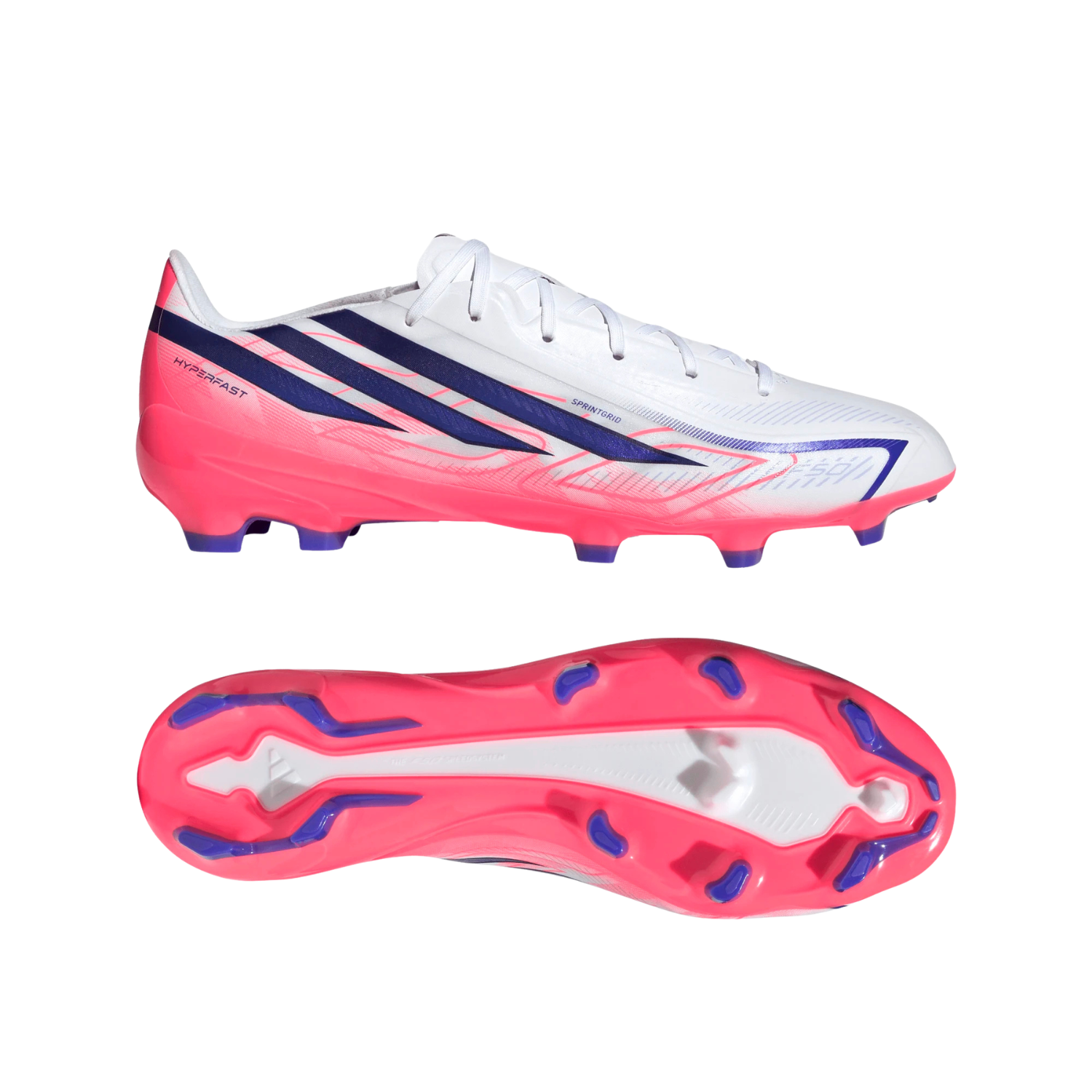 Adidas F50 Hyperfast League FG Football Boots Unisex - White/Purple/Pink Football Boots Adidas