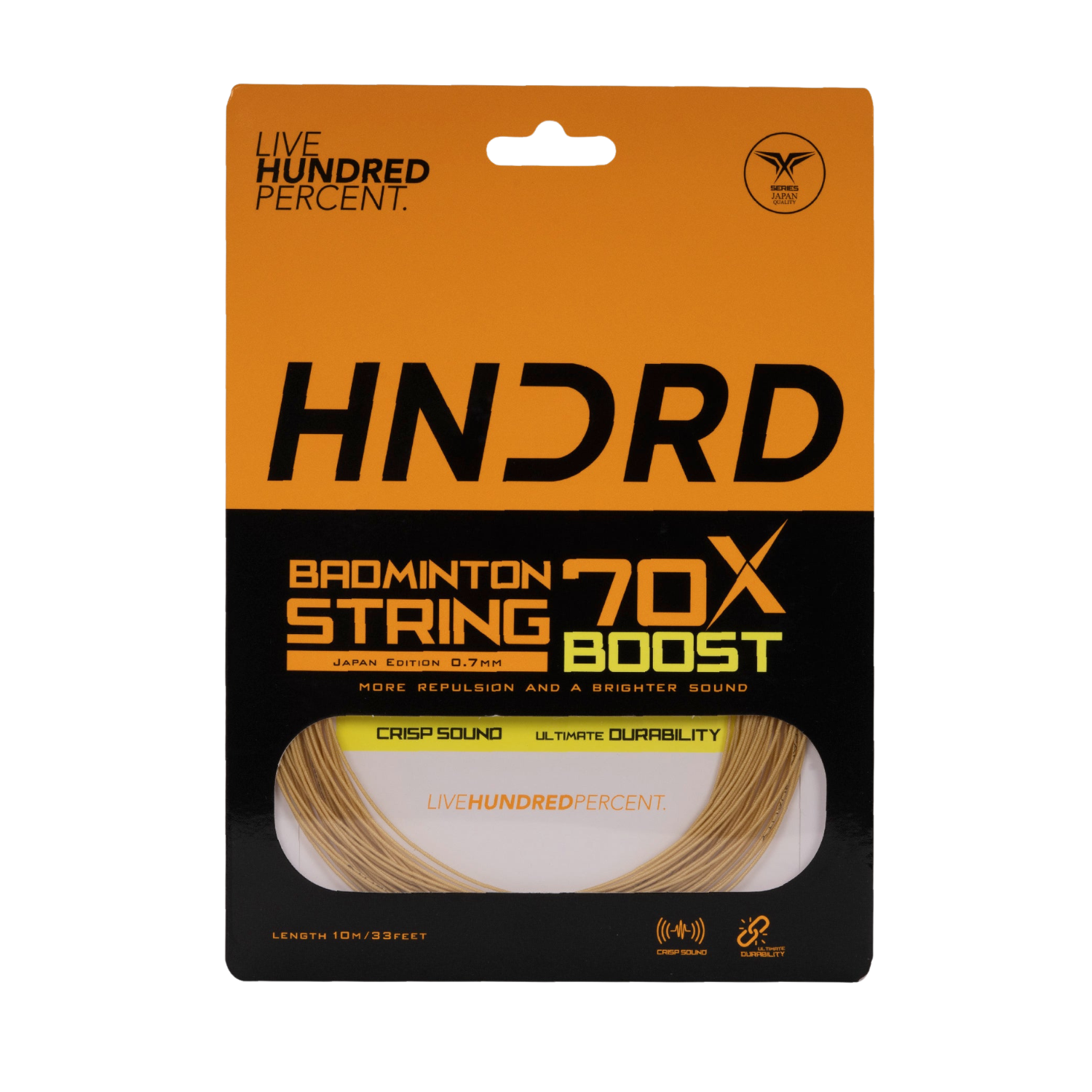 Hundred 70X Boost Badminton String - Ceylon Gold by Hundred