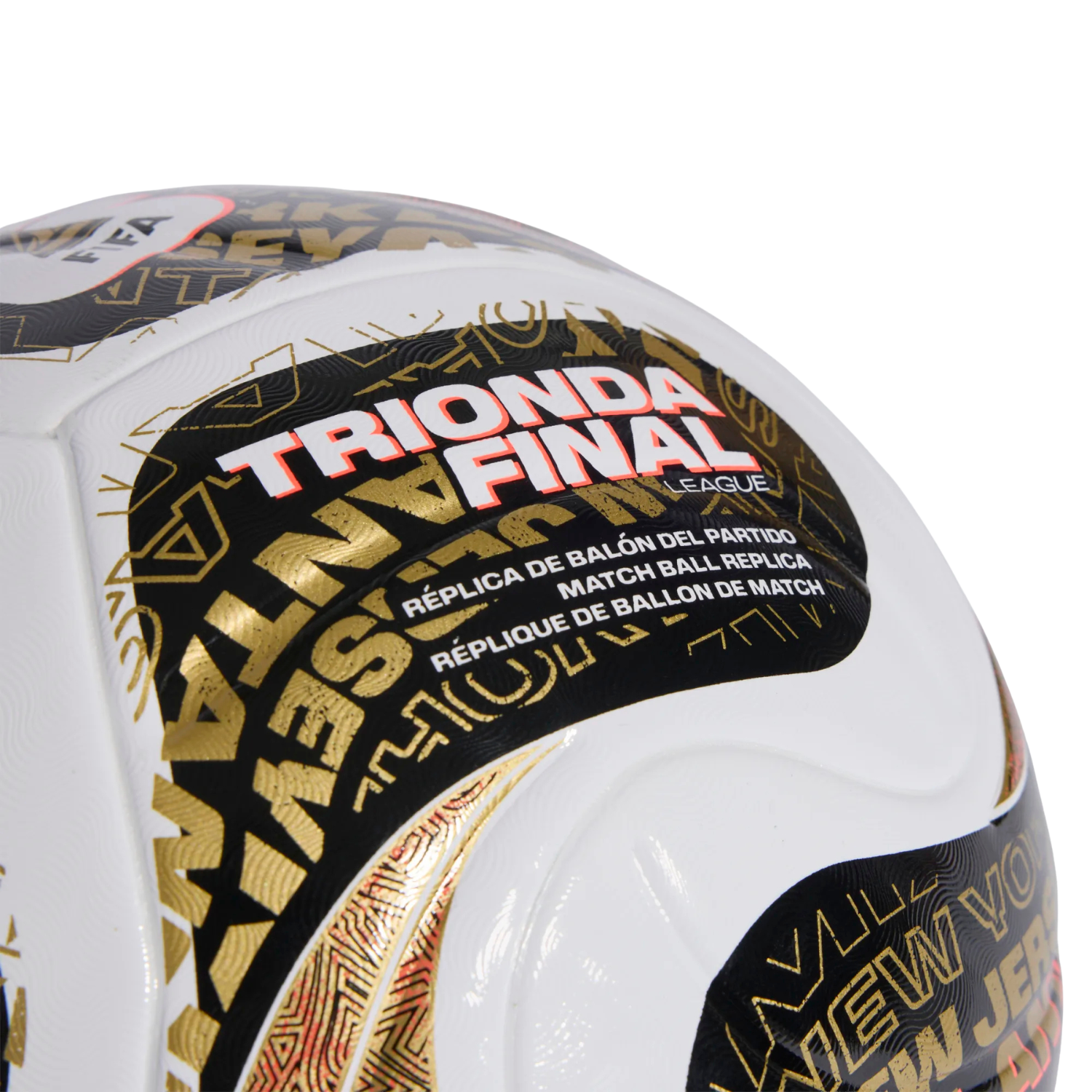 Adidas Trionda World Cup Finals League Football - White/Black/Gold Footballs Adidas