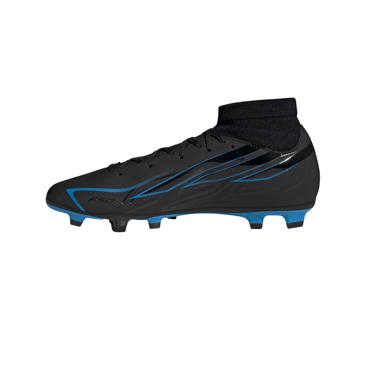 Adidas F50 Hyperfast Club Mid FG/MG Football Boots - Black (KJ3410) Football Boots Adidas