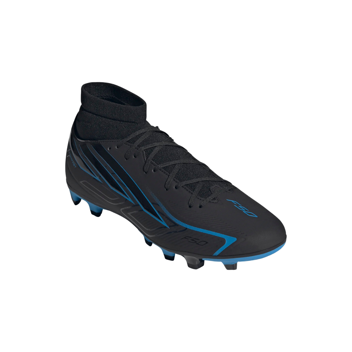 Adidas F50 Hyperfast Club Mid FG/MG Football Boots - Black (KJ3410) Football Boots Adidas