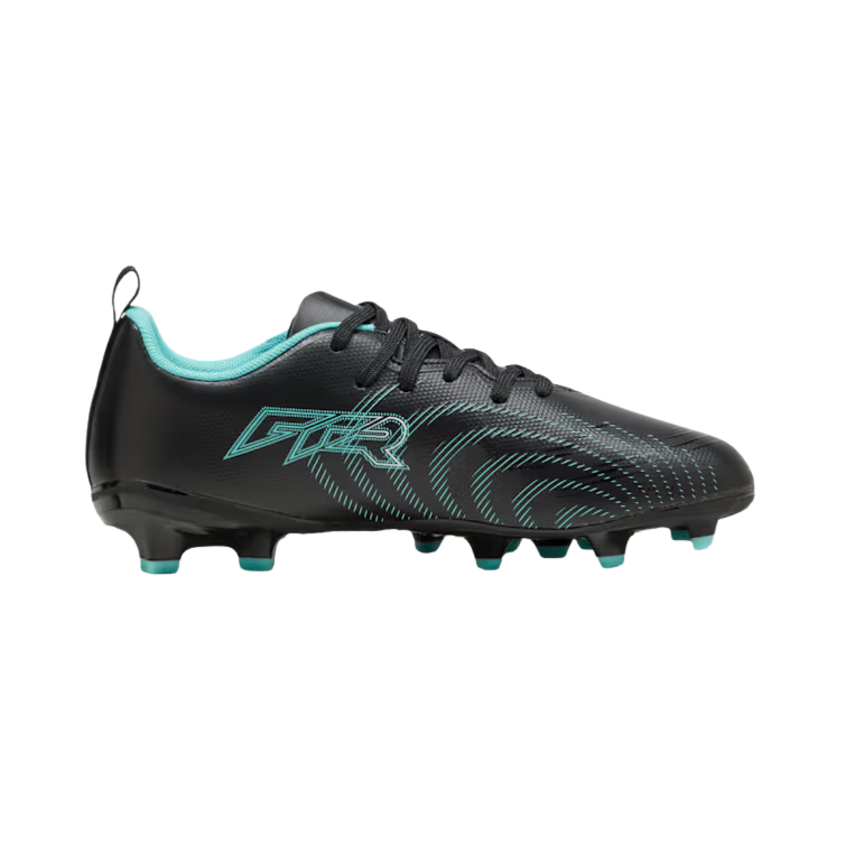 PUMA Future 9 Play FG/AG Junior Football Boots - Black/Mint/White Football Boots PUMA
