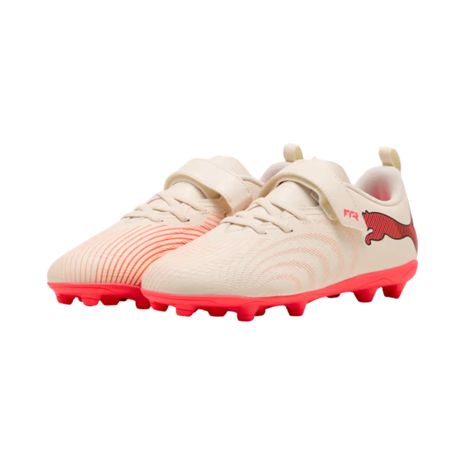 Puma Future 9 Play V FG/AG RB Jr - Almond/White/Red/Black Football Boots Puma