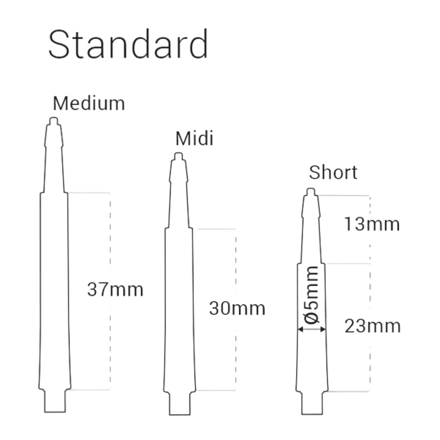 Harrows Clic Slim Medium Shaft - Black Darts Accessories Harrows