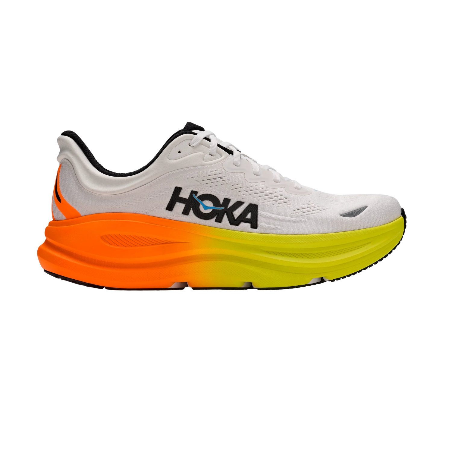 Hoka Bondi 9 Running Shoe Men - White/Neon Tangerine by Hoka