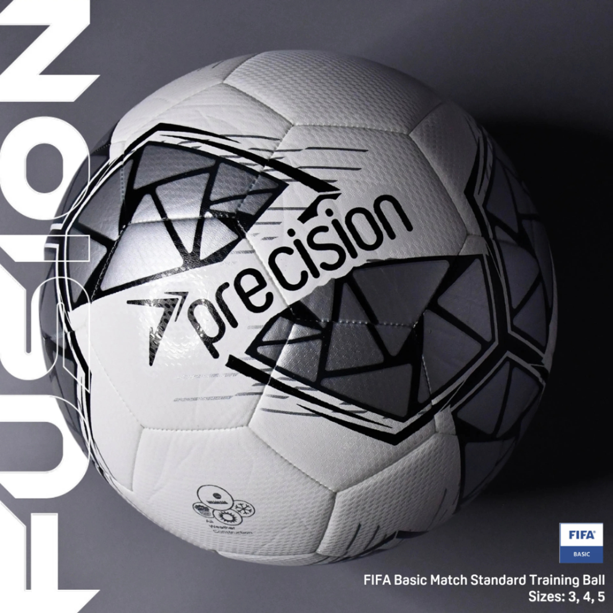 Precision Fusion FIFA Basic Training Football - Sizes 3, 4 & 5 Footballs Precision