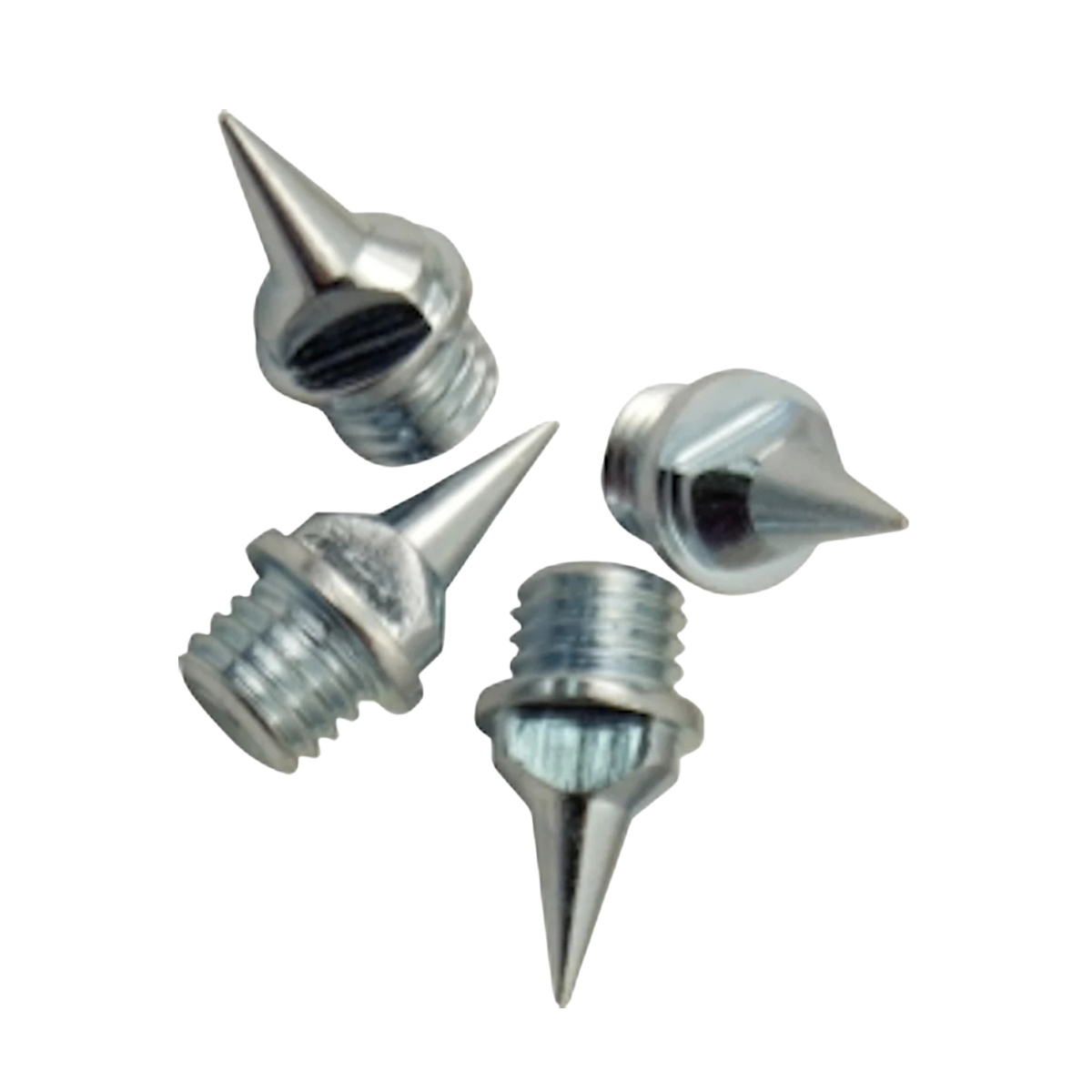 Precision 6mm pyramid track spikes, detail view