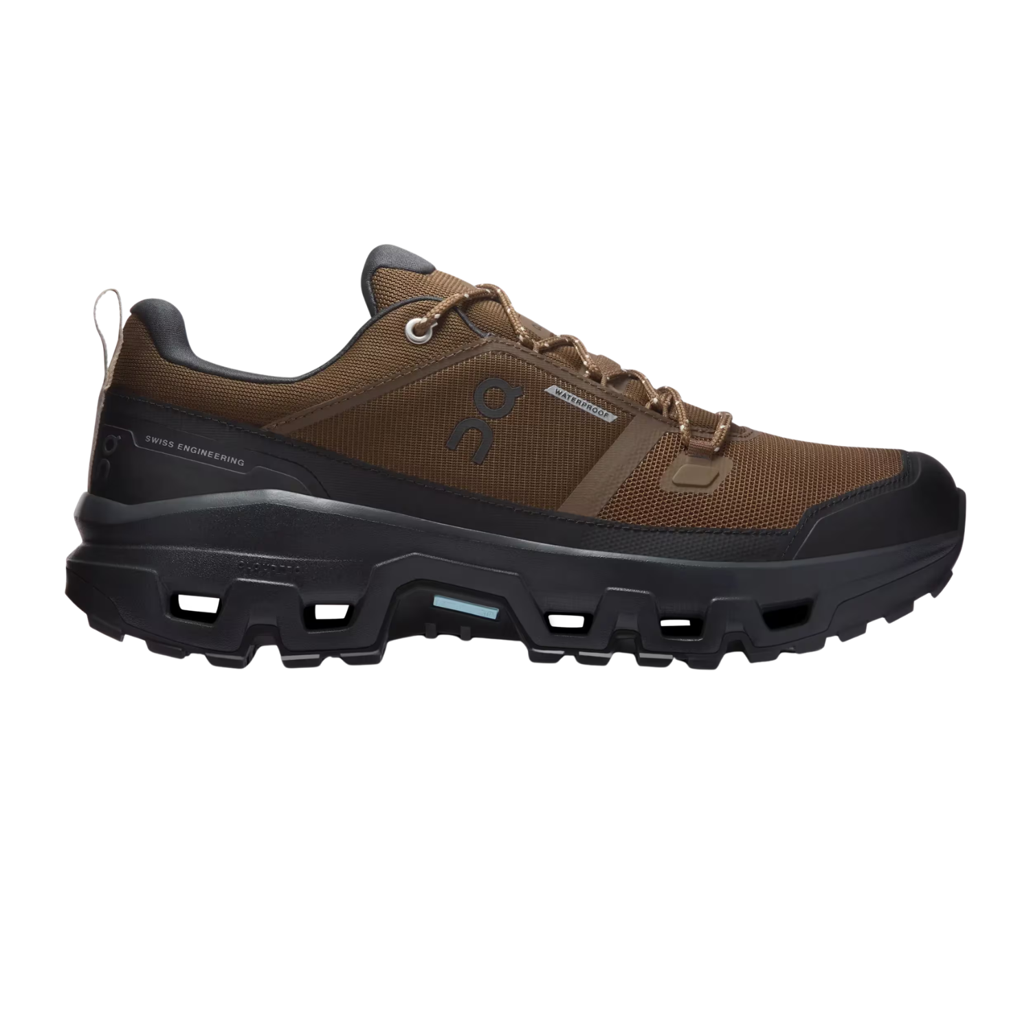 On Running Cloudrock Low Waterproof Men's Hiking Shoes - Earth/Black (3MF10254228) Hiking Shoes On Running