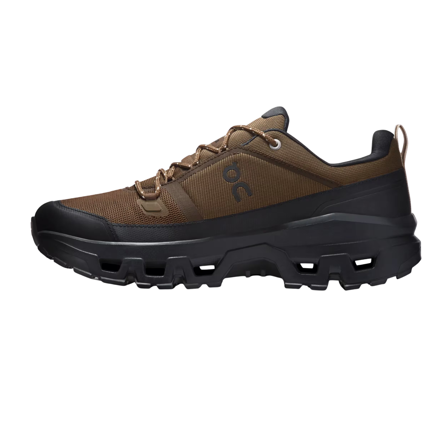 On Running Cloudrock Low Waterproof Men's Hiking Shoes - Earth/Black (3MF10254228) Earth Black Hiking Shoes On Running