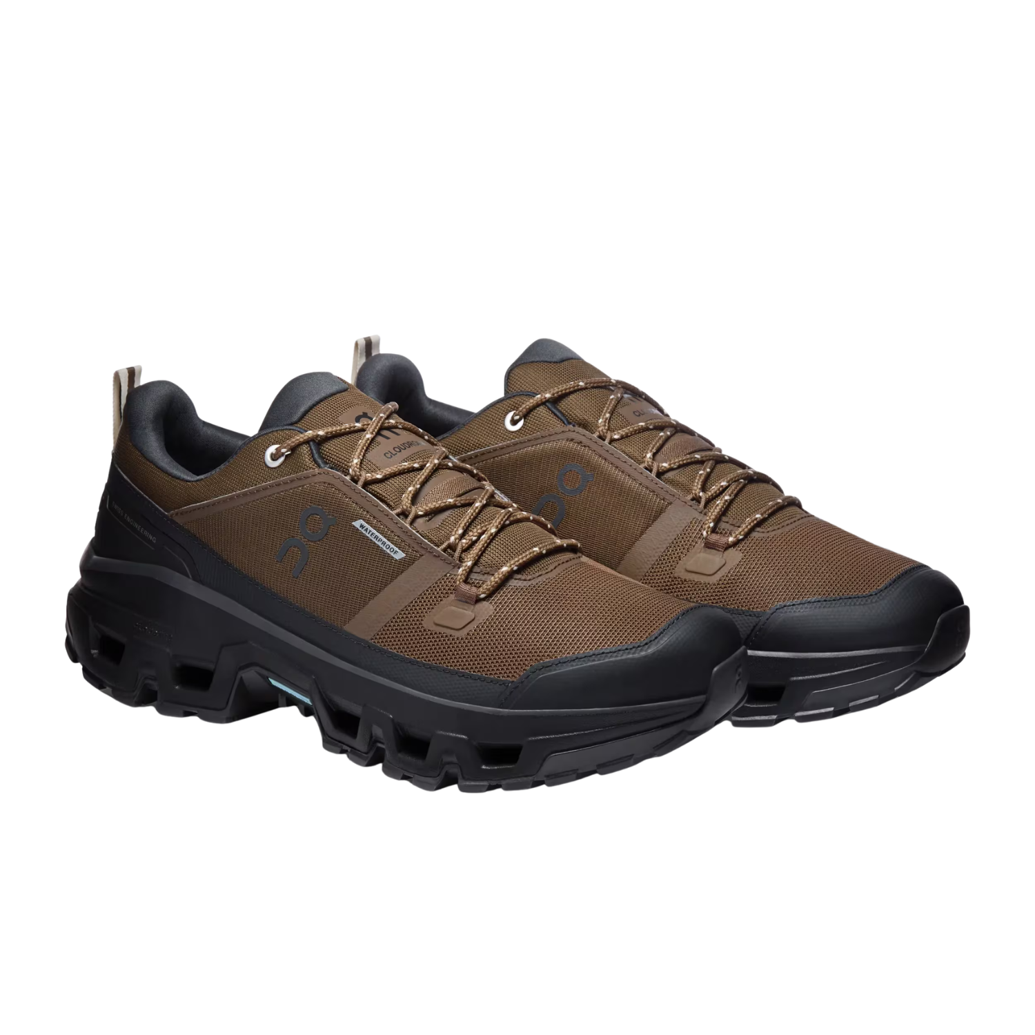 On Running Cloudrock Low Waterproof Men's Hiking Shoes - Earth/Black (3MF10254228) Hiking Shoes On Running