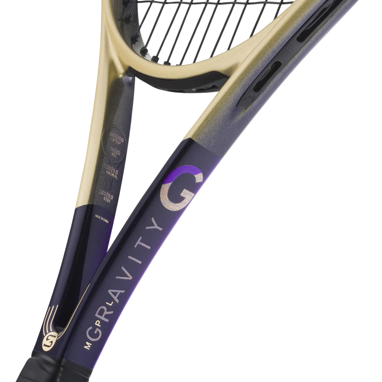 Head Gravity MP L Zverev 2026 Strung Tennis Racquet - Navy/Gold Tennis Racket Head