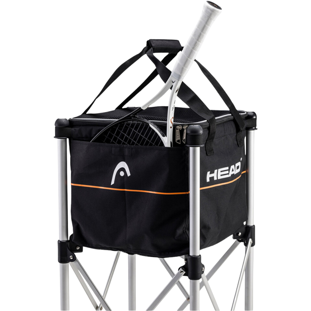 Head tennis ball trolley, back view