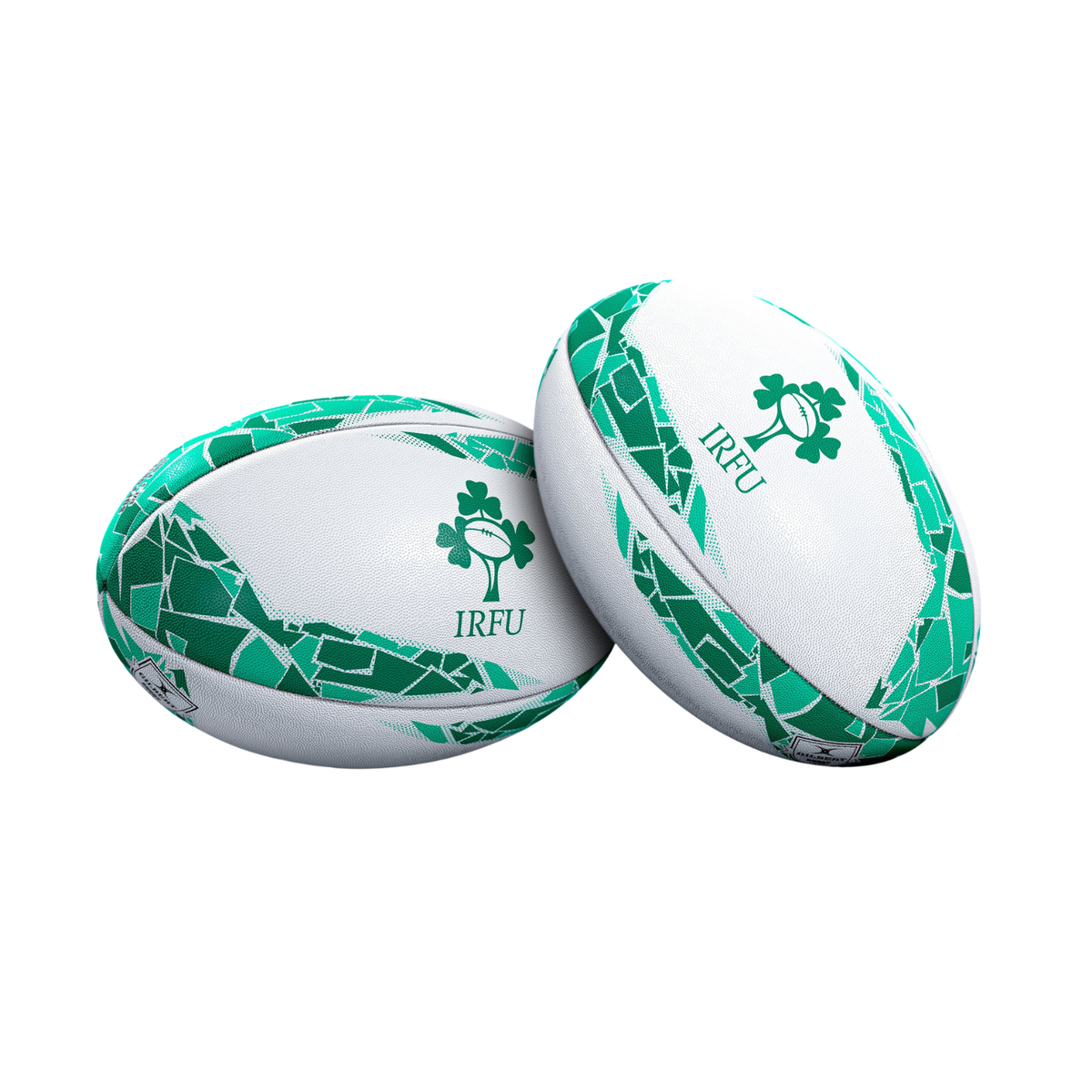 Gilbert Ireland Country Supporter Rugby Ball - Size 5 - White/Green