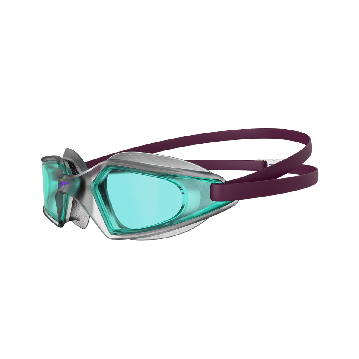 Speedo Hydropulse Junior swimming goggles, Purple/Blue, back view