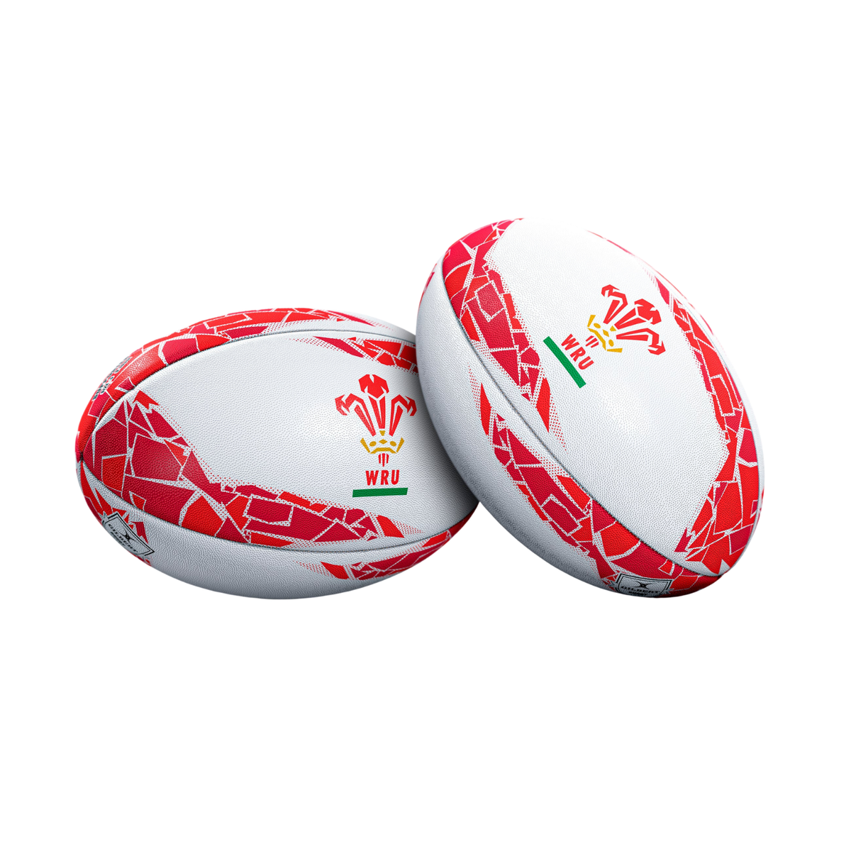 Gilbert Wales Supporter Rugby Ball (Size 5) - White/Red Rugby Ball Gilbert