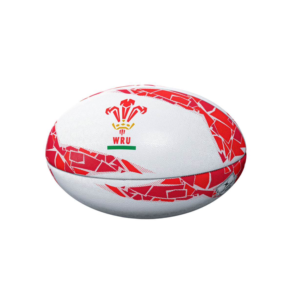 Gilbert Wales Supporter Rugby Ball (Size 5) - White/Red Rugby Ball Gilbert