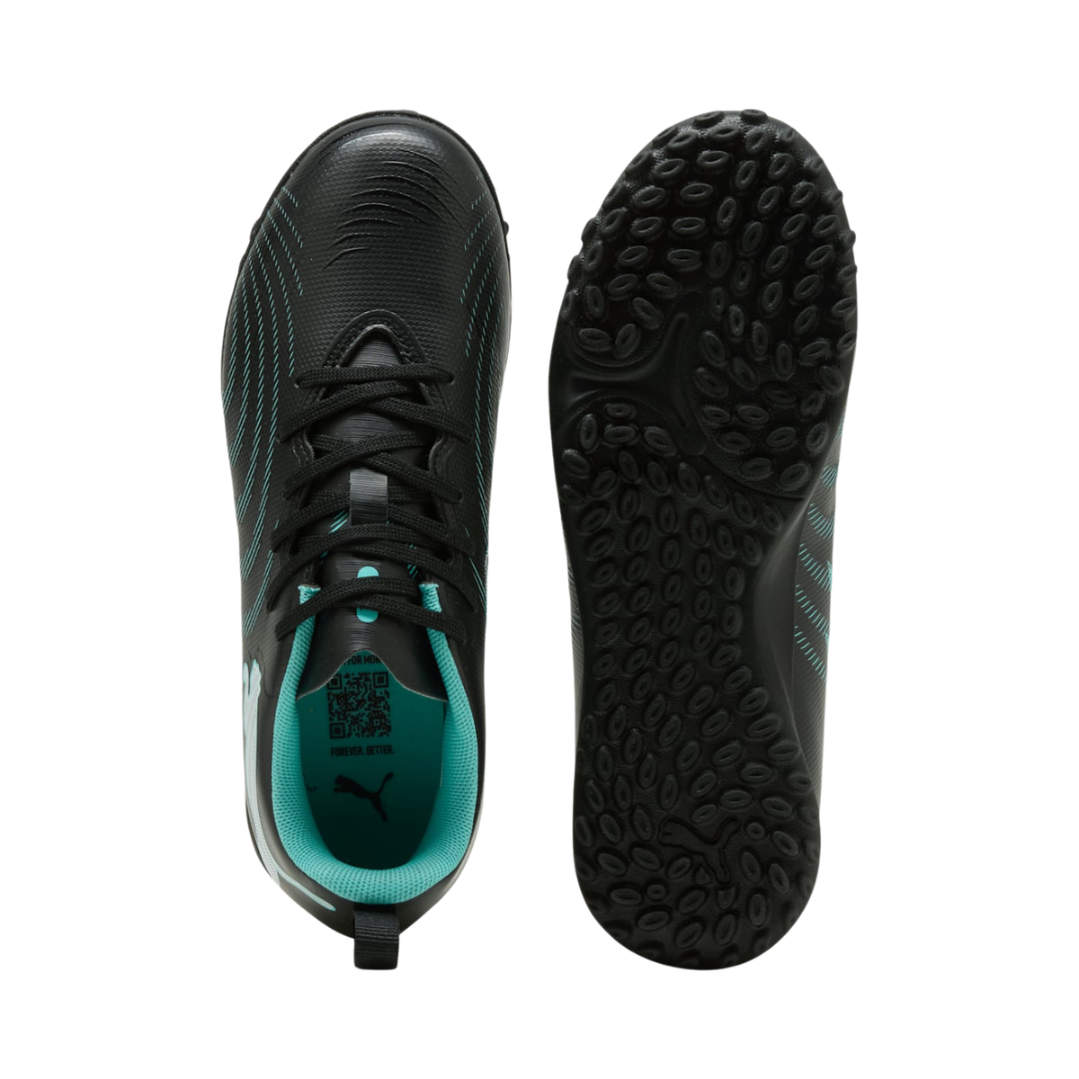 PUMA Future 9 Play TT Junior Football Boots - Black/Mint/White Football Boots PUMA