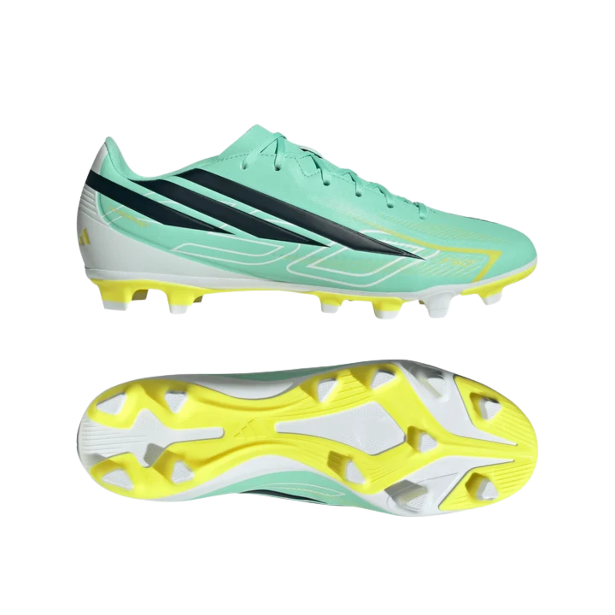 Adidas F50 Hyperfast Club FG/MG Football Boots - Mint/Navy/Lemon Football Boots Adidas