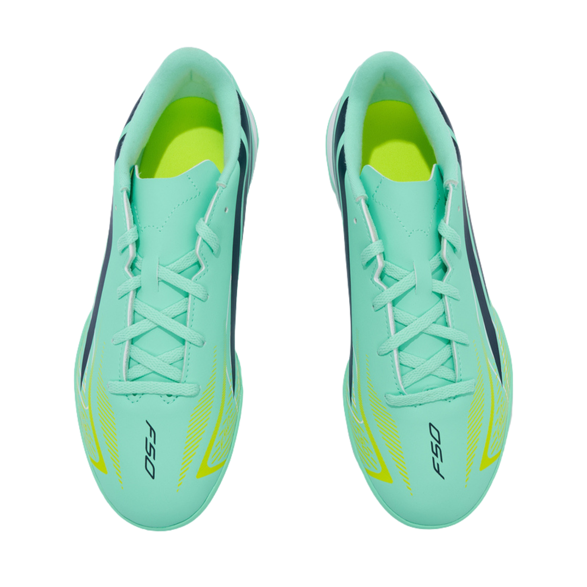 Adidas F50 Hyperfast Club Turf Football Shoes Junior - Mint/Navy/Lemon (KK1367) Football Boots Adidas