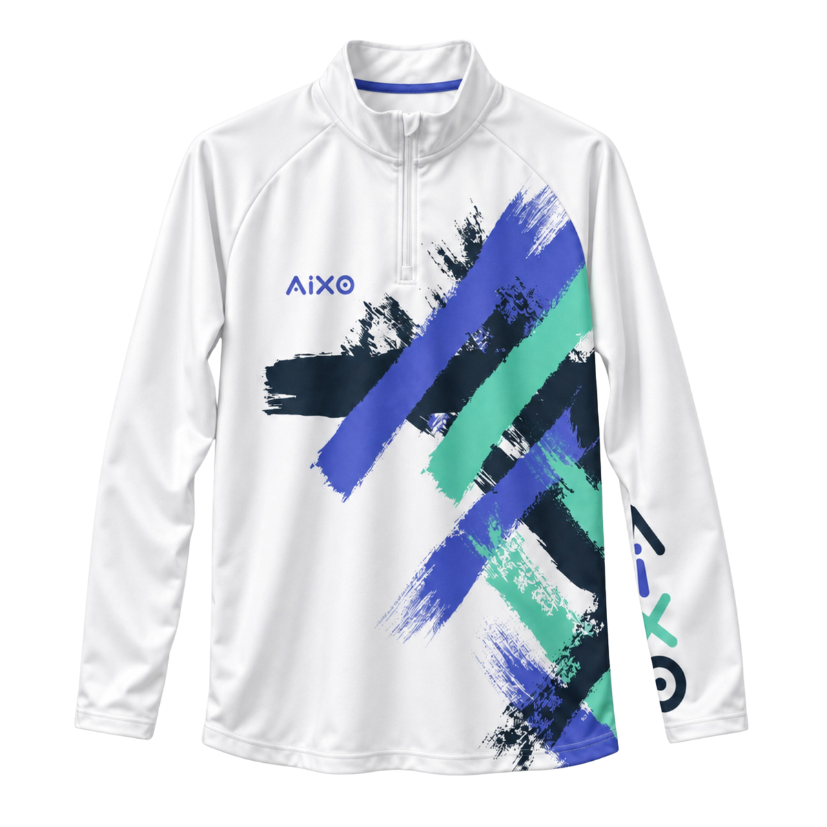 AIXO Eighties Capsule Unisex 1/4 Zip Midlayer - White White Clothing Aixo