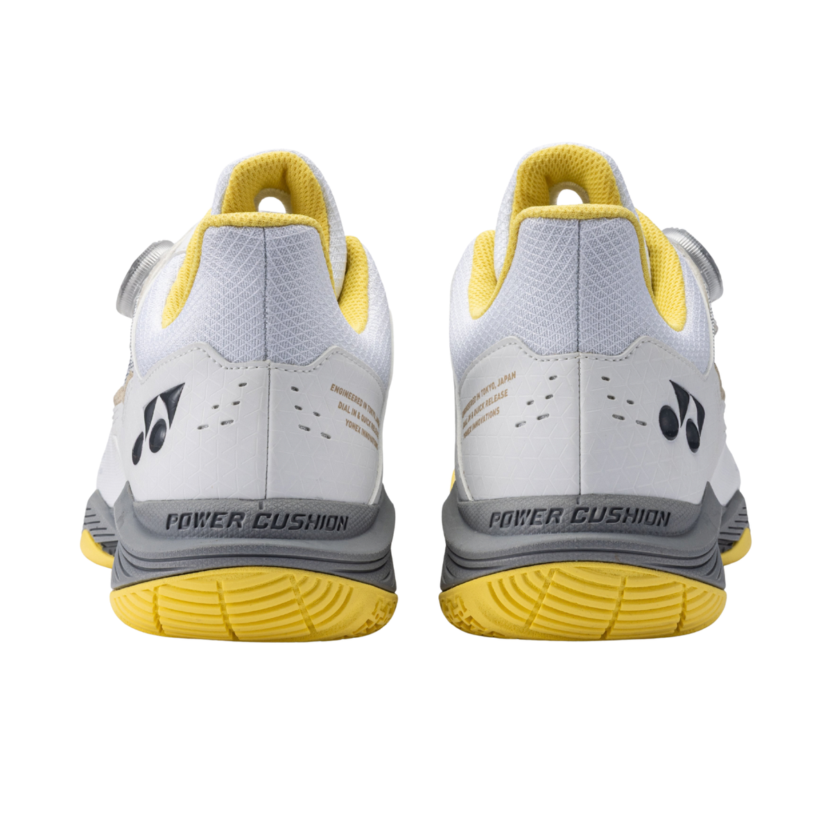 Yonex Power Cushion 88 Dial Badminton Shoe Unisex - White/Yellow Badminton Shoes Yonex