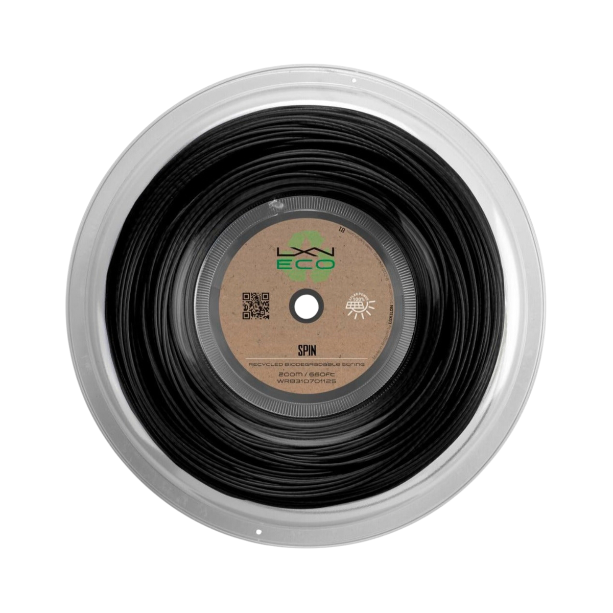 Luxilon Eco Spin 125 Tennis String Reel - Black, 1.25mm/200m Black 1.25mm 200m Tennis String Luxilon