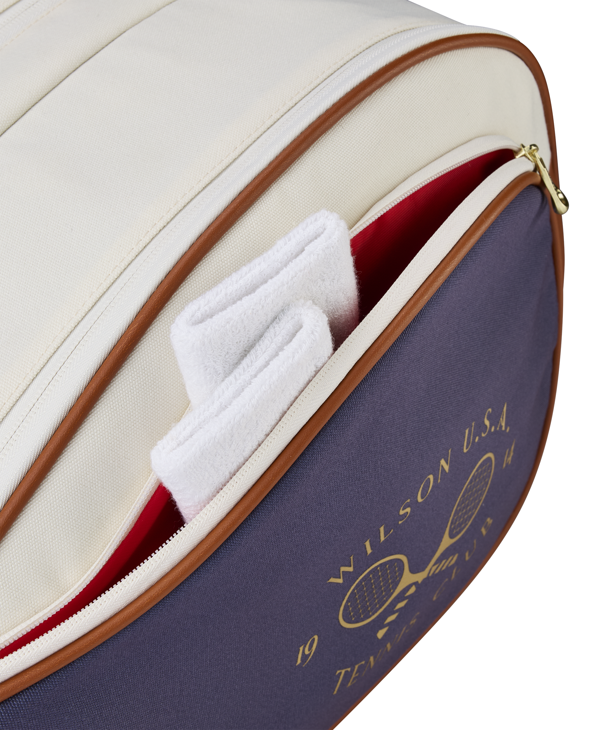 Wilson Heritage V2 12 Racket Bag - Cream/Navy Luggage Wilson