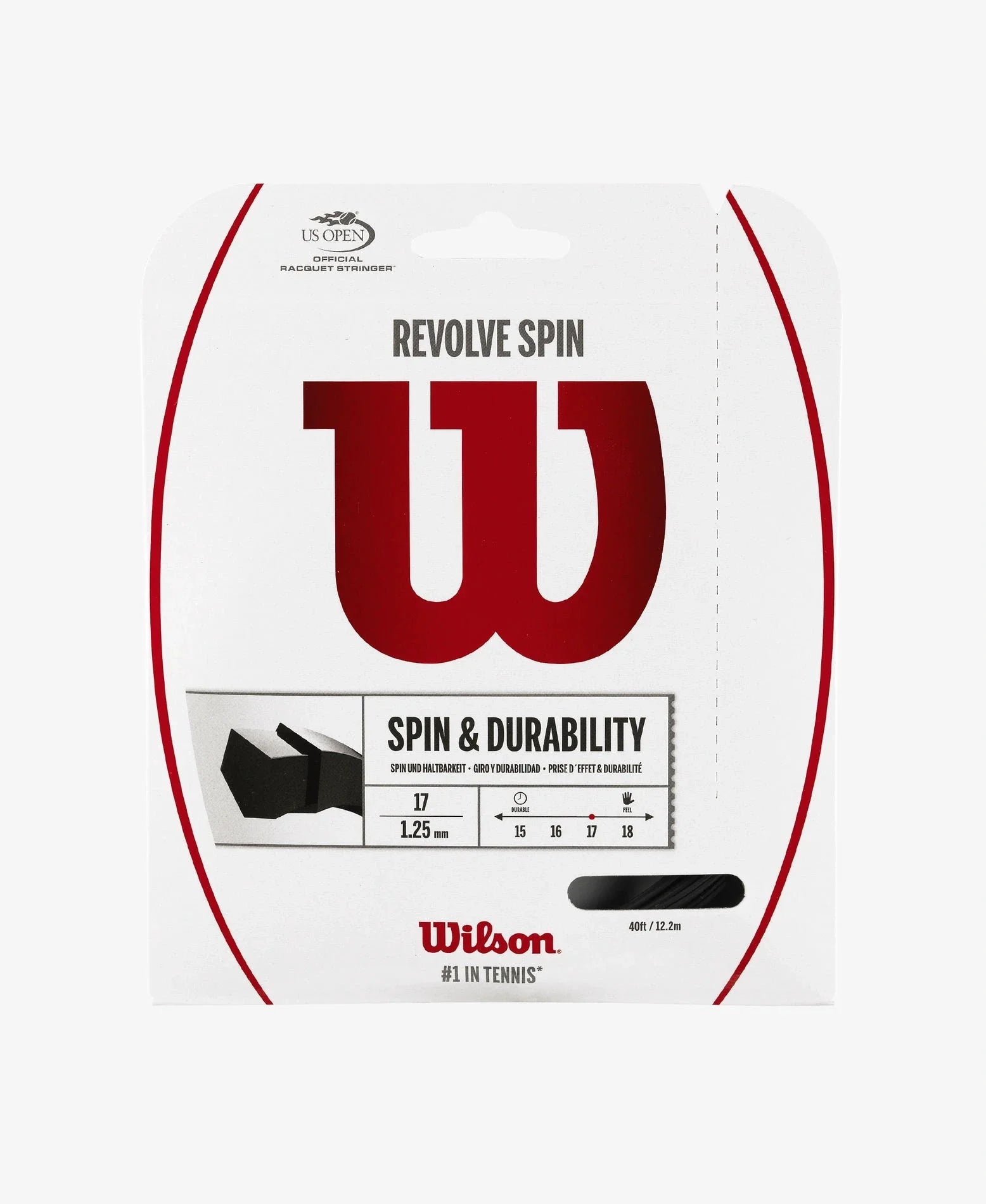 Wilson Revolve Spin 17 (WRZ958900) String Set Black BLACK 1.25mm 12M Set String (Packs) Wilson