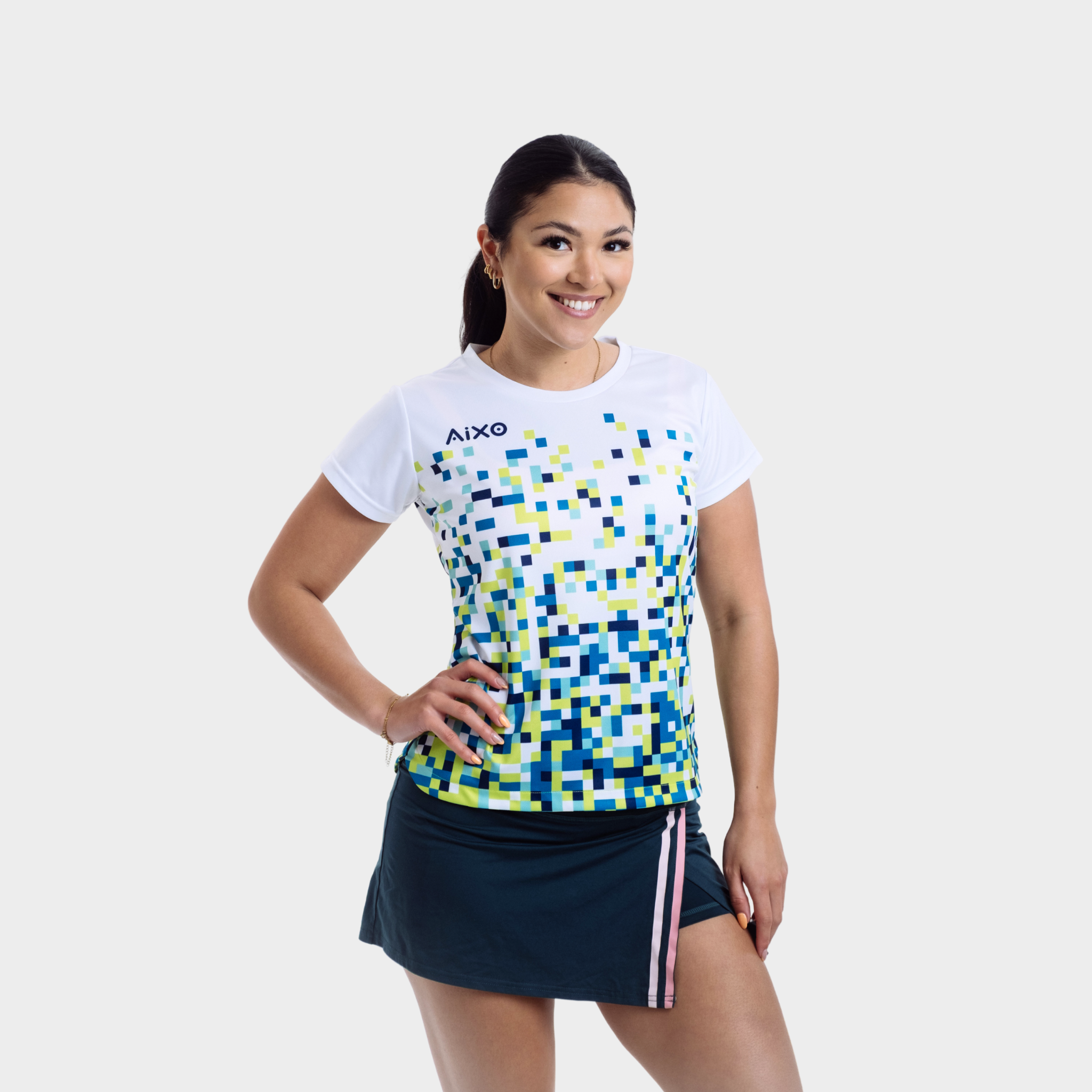 Aixo Pixel T Shirt Women (White)