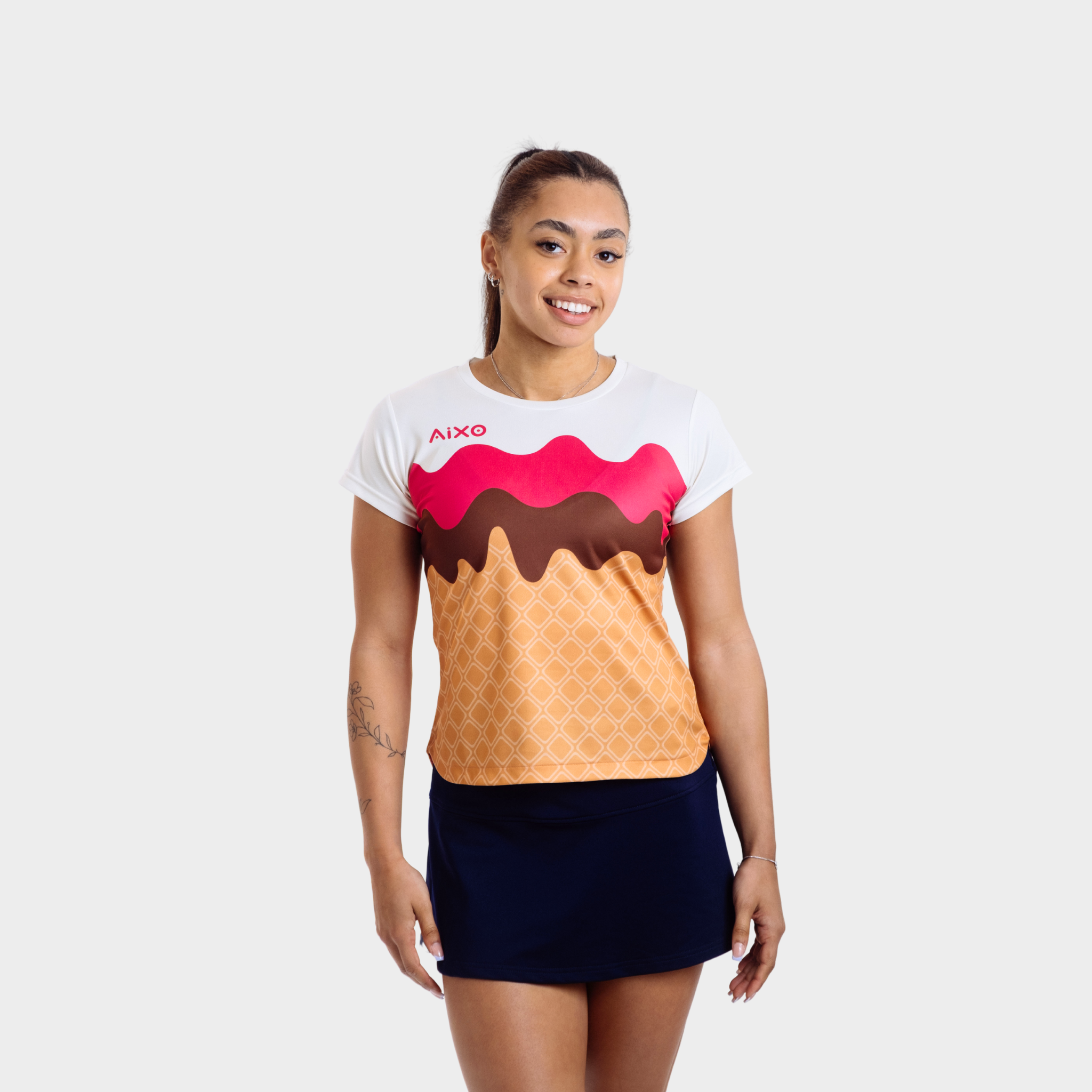 Aixo Sundae Womens T Shirt Vanilla Raspberry Chocolate