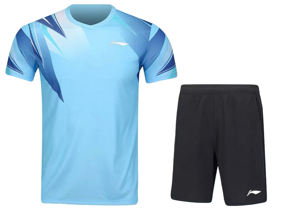 Li-Ning Badminton Competition Uniform Unisex - White/Blue AATV011