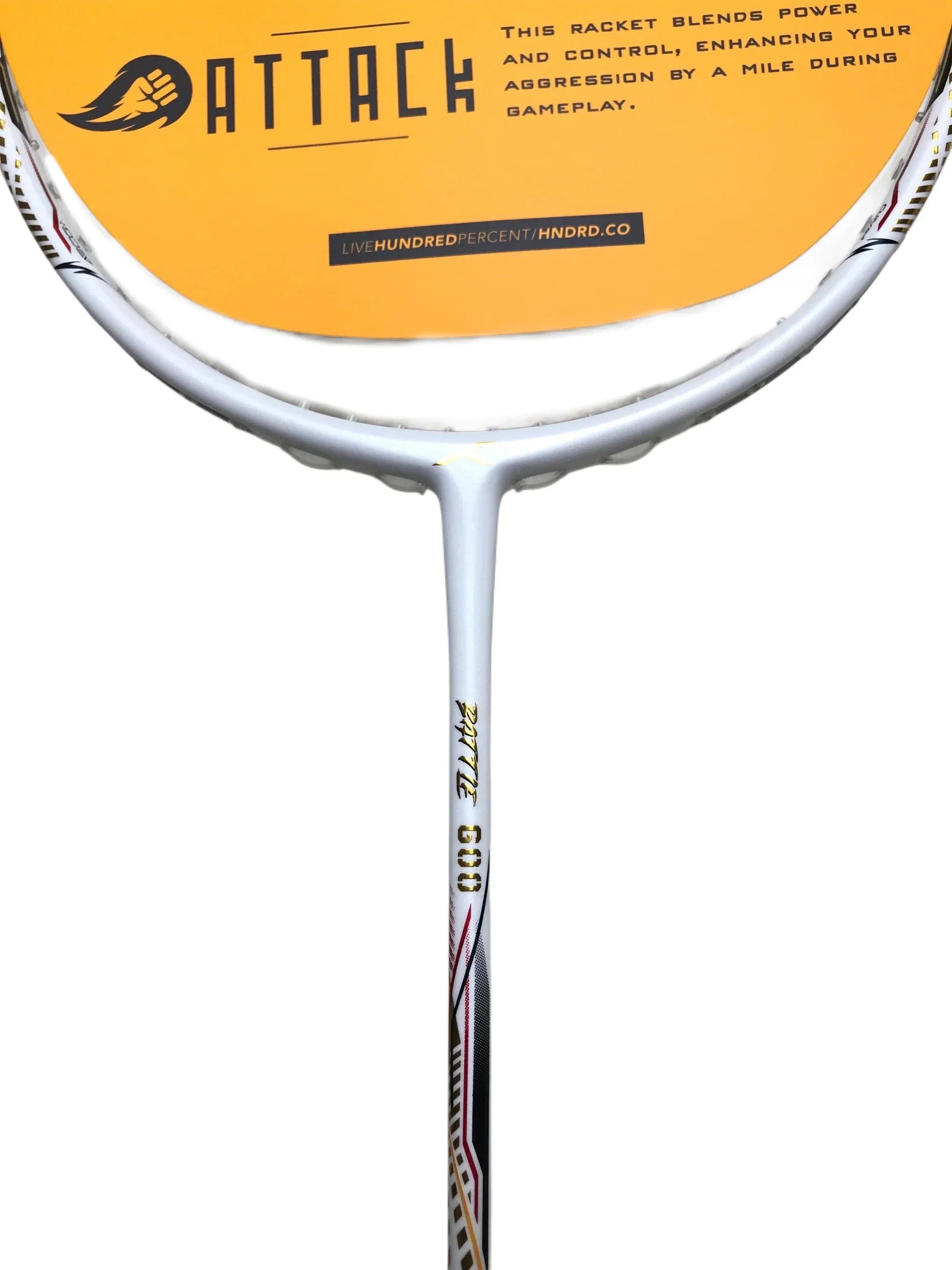 Hundred Battle 600 4U Badminton Racket - White/Verdigris/Gold Badminton Rackets Hundred