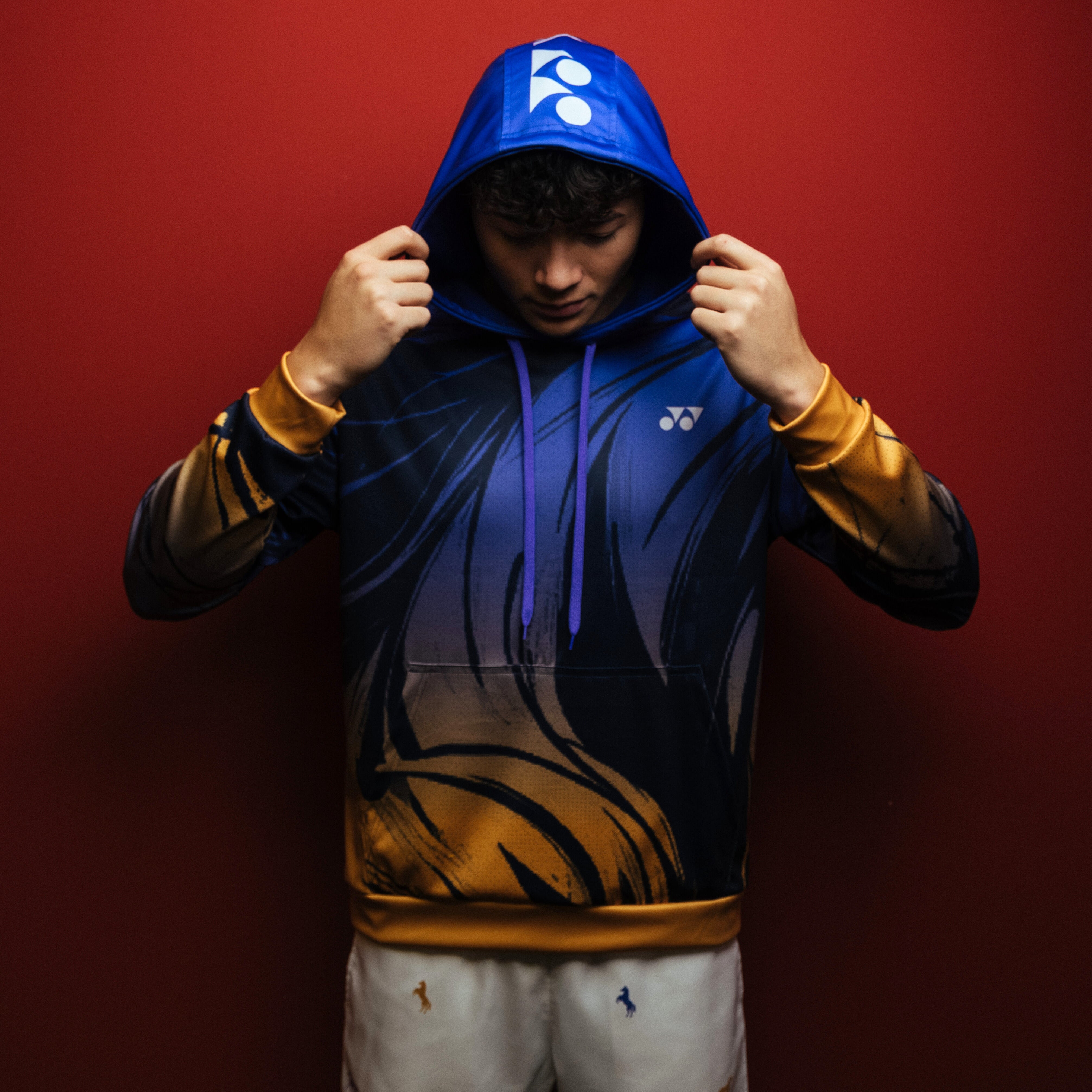 Pre-Order Yonex Imperial Charge – Unisex Overhead Hoodie (Celestial Purple / Pale Gold) Yonex CNY2026 Hood Sweat B Unisex Clothing Yonex