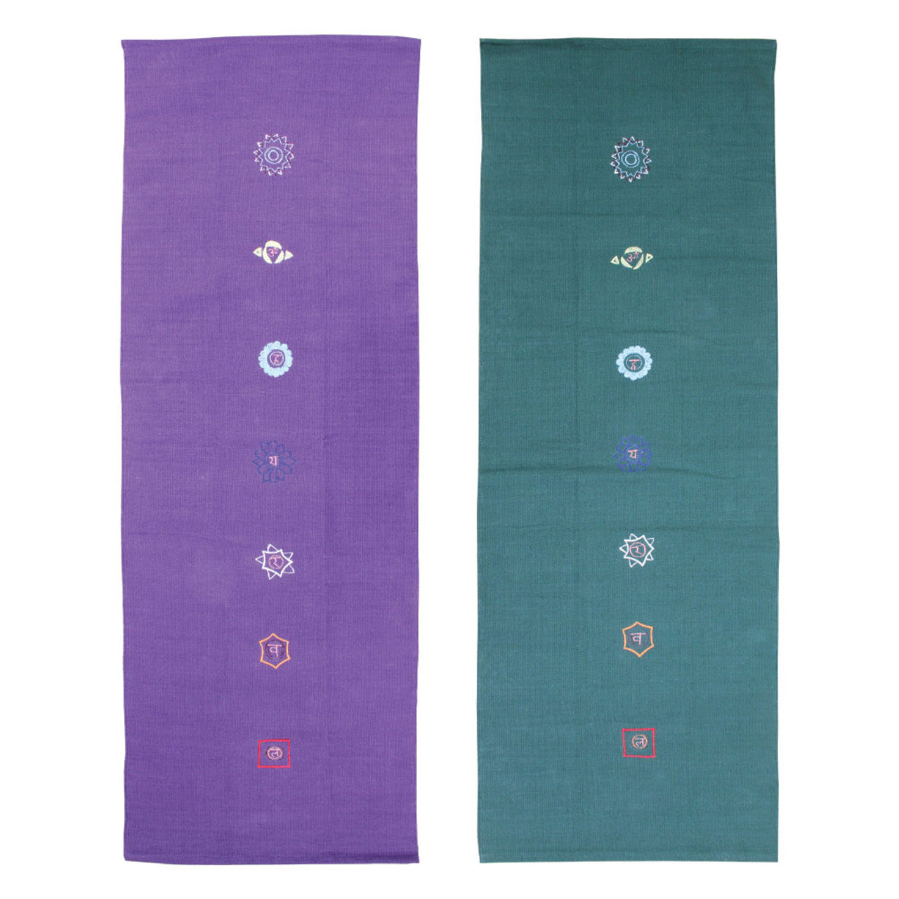 Yoga-Mad Cotton Yoga Rug – Chakra Pattern Accessories Yoga Mad