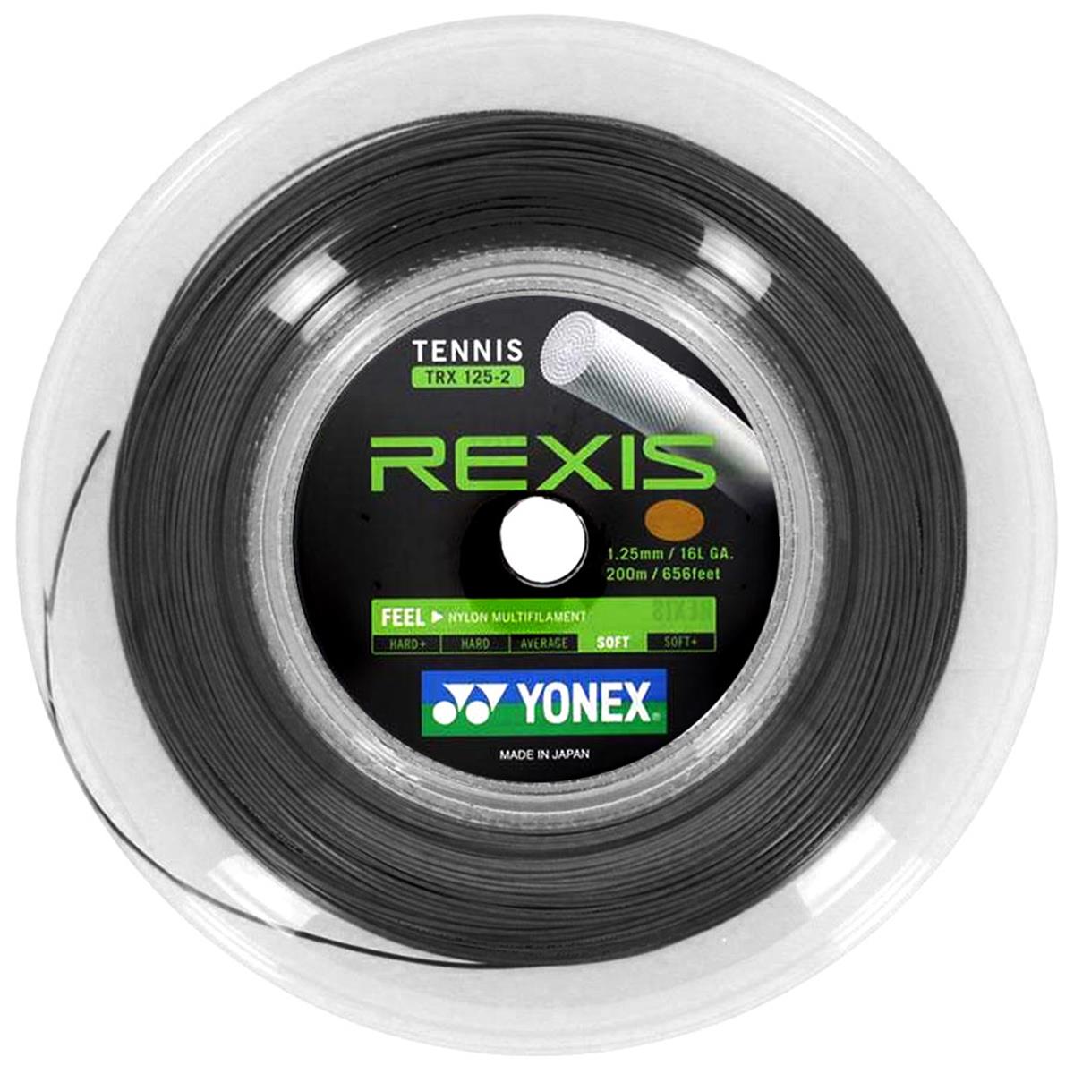 Yonex Rexis 1.25mm 200m Tennis String Black 200m Reel BLACK String (Reel) Yonex