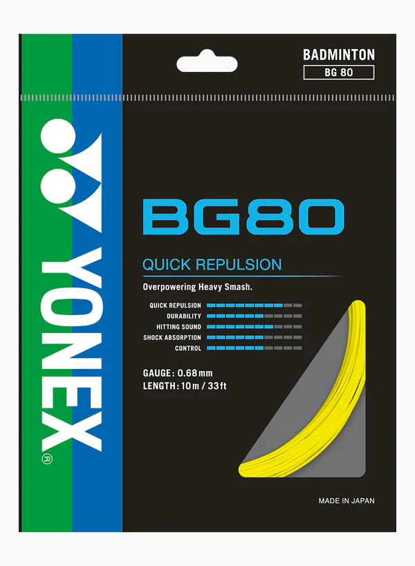 Yonex BG 80 Badminton String Pack - Yellow